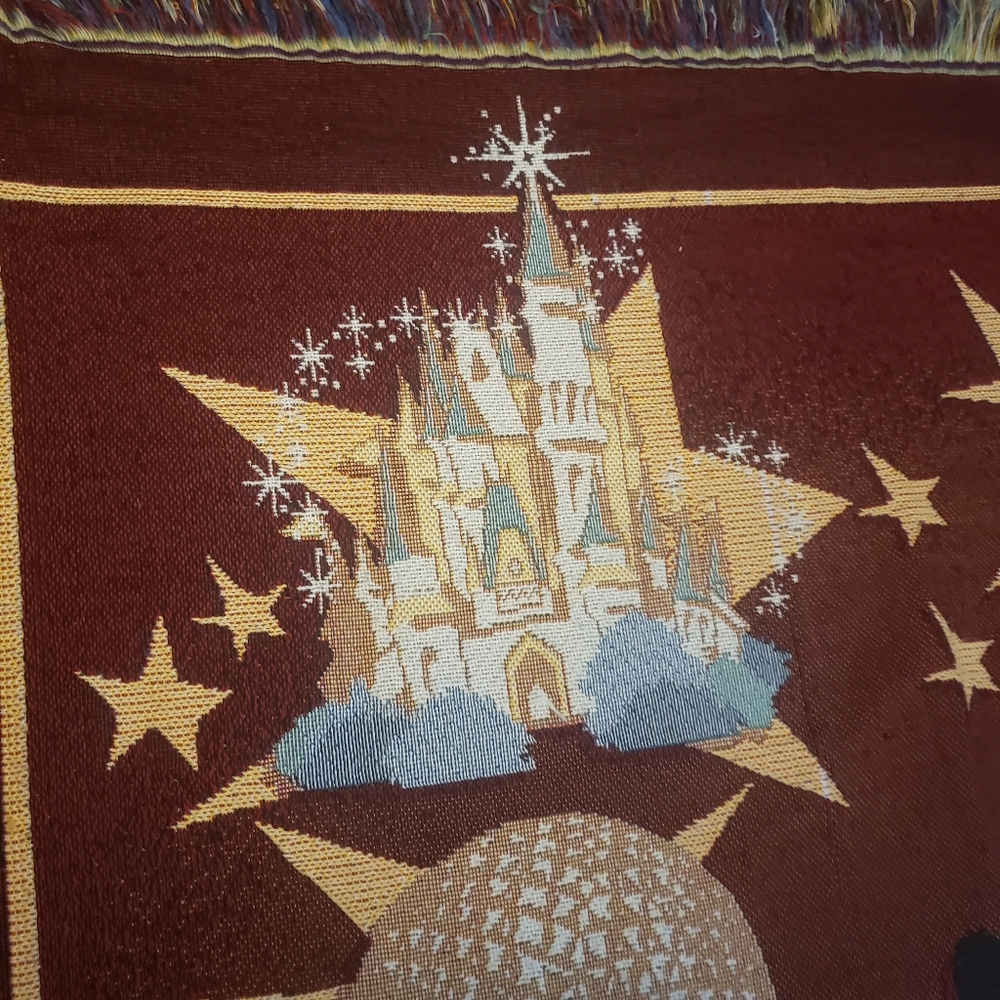 Walt Disney World Mickey Mouse Fringe Throw Blanket WDW - Picture 9 of 12